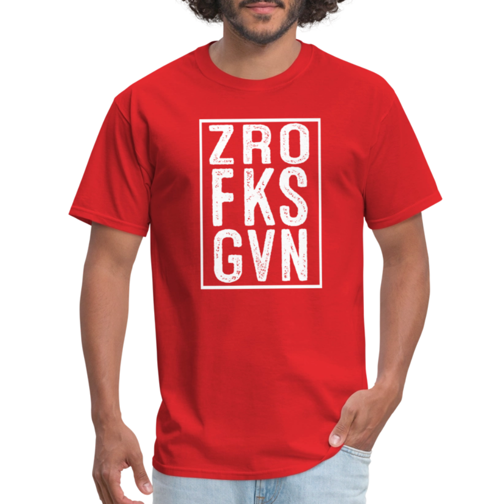 ZRO FKS GVN (Zero Fucks Given) T-Shirt - red