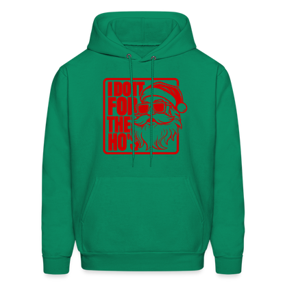 I Do It for the Ho's Funny Christmas Santa Hoodie - kelly green