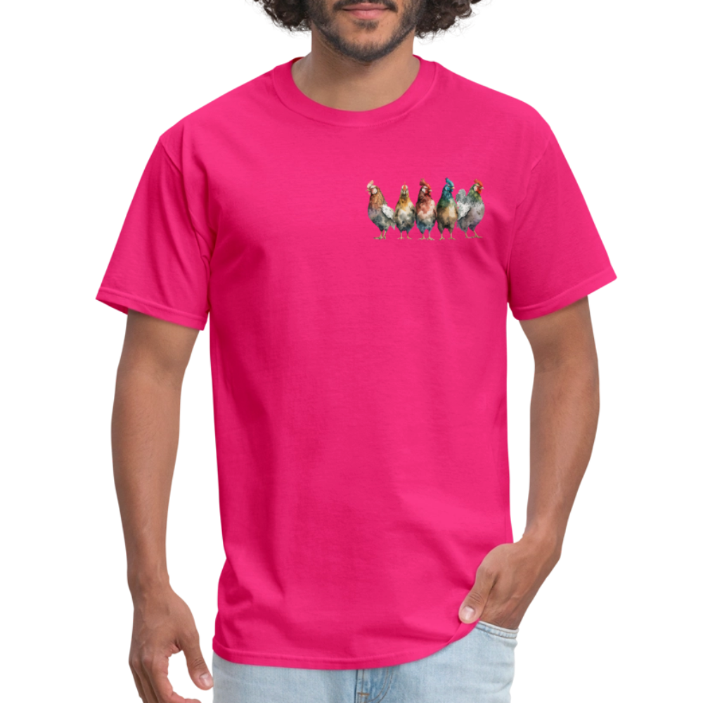 Chickenist T-Shirt (double sided print) - fuchsia