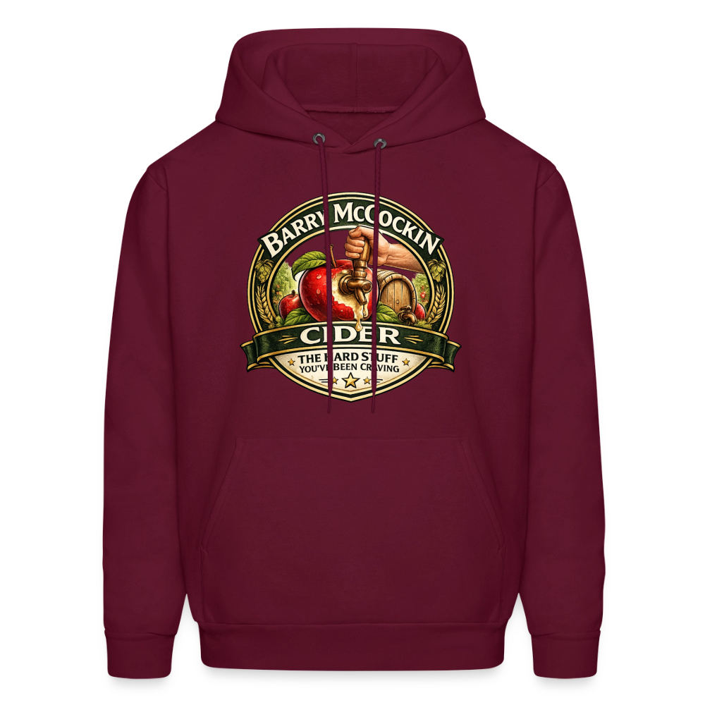 Barry McCockin Cider Funny Graphic Hoodie Color: Burgundy
