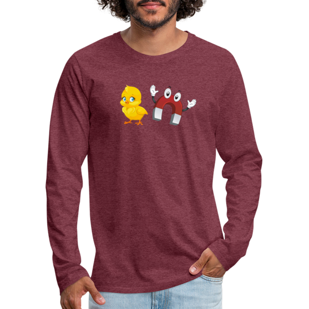 Chick Magnet Men's Premium Long Sleeve T-Shirt - Color: heather burgundy