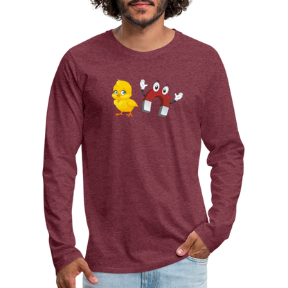 Chick Magnet Men's Premium Long Sleeve T-Shirt - Color: heather burgundy