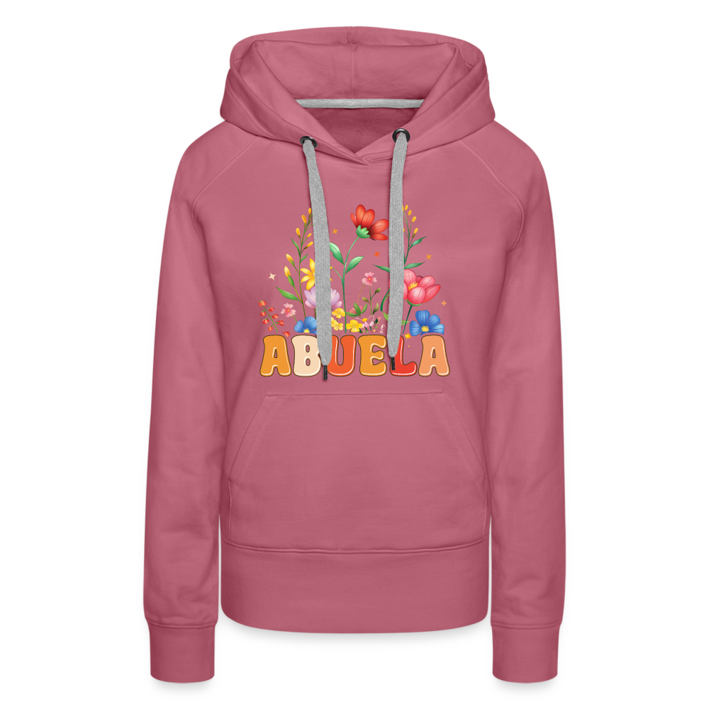 Abuela Women’s Premium Hoodie with Floral Design - mauve