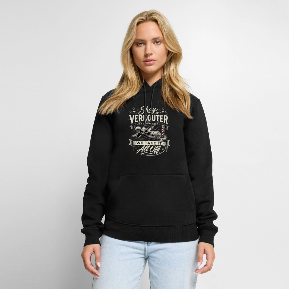 Shay Verkouter Barber Shop Funny Adult Humor Hoodie Color: Black