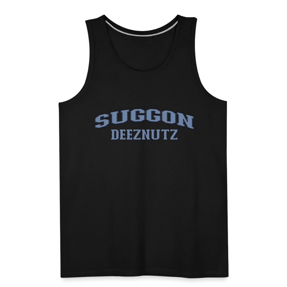 Suggon Deeznutz Tank Top (in Blue Ball Colors - Funny Sexual Humor) - black