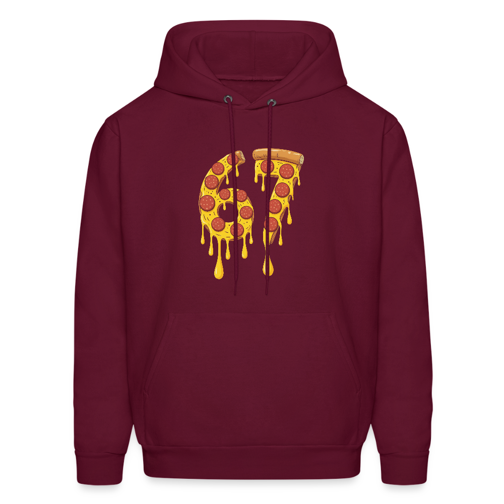 Six Seven 67 Pizza Hoodie - burgundy