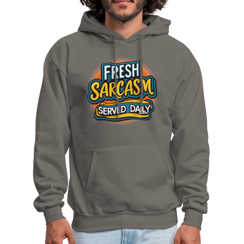 Fresh Sarcasm Served Daily Hoodie - asphalt gray