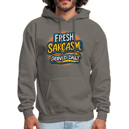 Fresh Sarcasm Served Daily Hoodie - asphalt gray