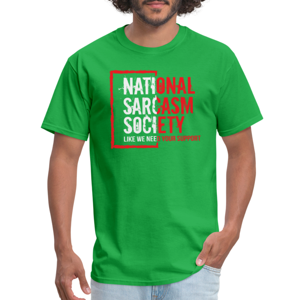 National Sarcasm Society T-Shirt - bright green