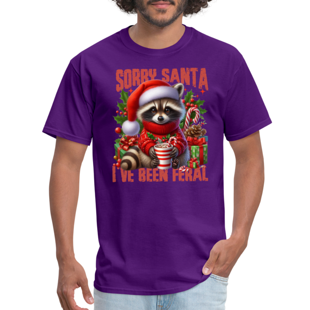 Sorry Santa I've Been Feral T-Shirt - purple