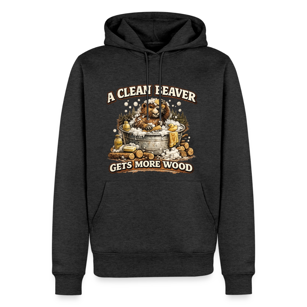 A Clean Beaver Gets More Wood Funny Adult Humor Hoodie Color: heather anthracite