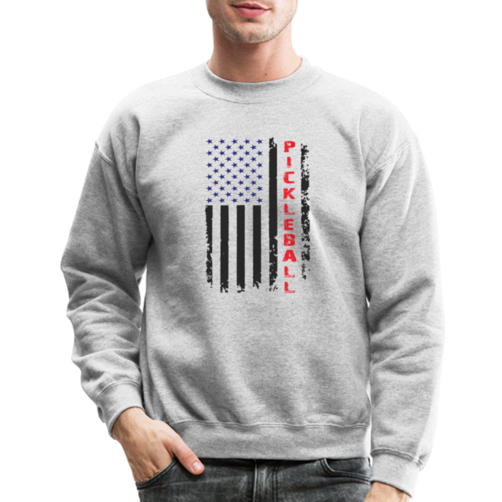 Pickleball Flag Sweatshirt - heather gray