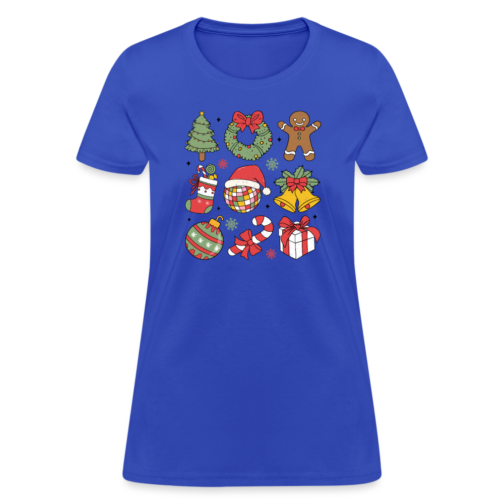 Christmas Holiday Season Women's Contoured T-Shirt - royal blue