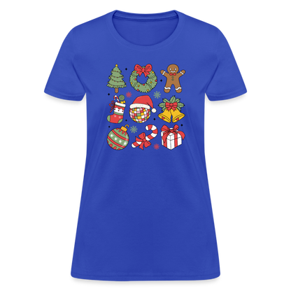 Christmas Holiday Season Women's Contoured T-Shirt - royal blue