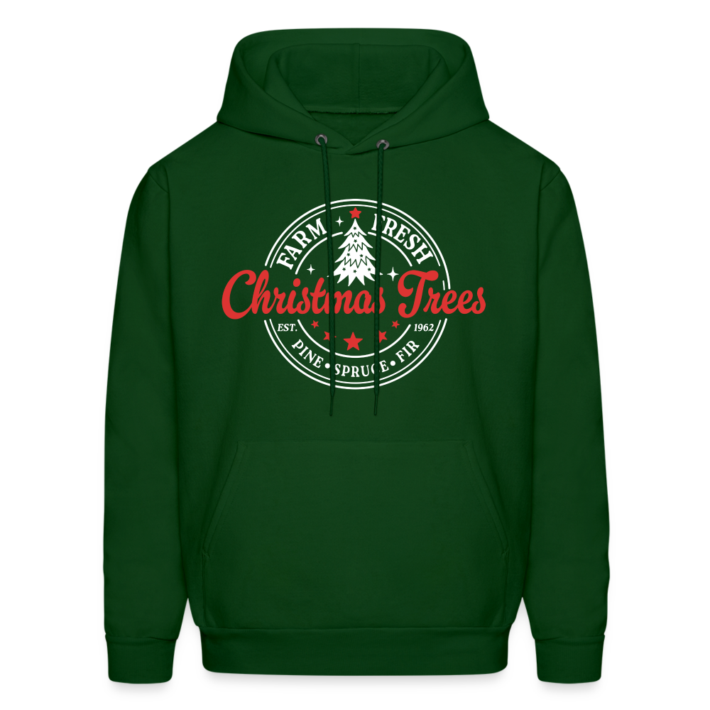 Farm Fresh Christmas Trees Hoodie - forest green