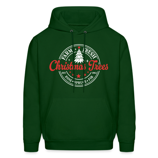 Farm Fresh Christmas Trees Hoodie - forest green