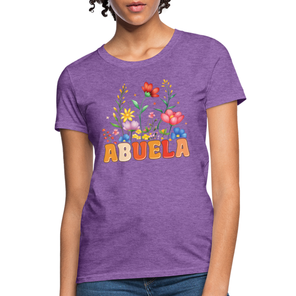 Abuela Women's T-Shirt with Floral Design - purple heather