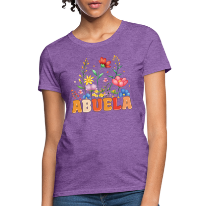 Abuela Women's T-Shirt with Floral Design - purple heather