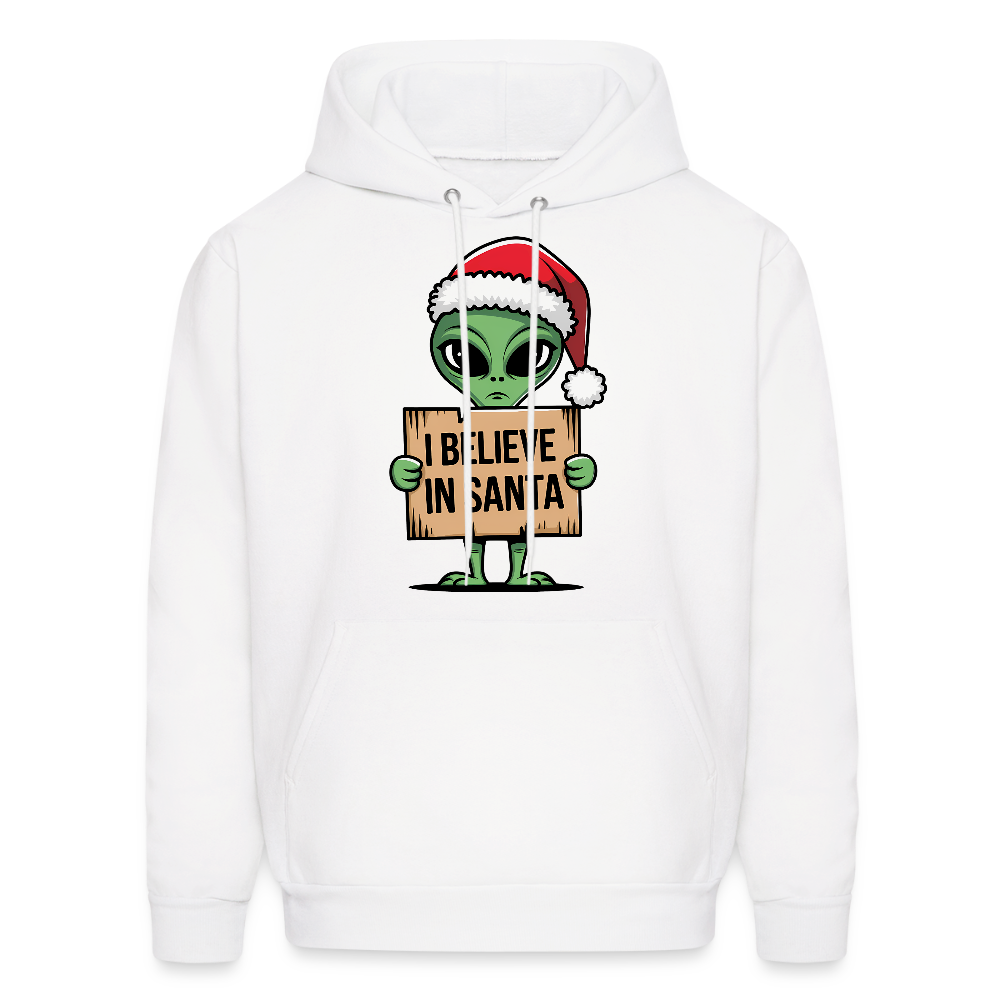 I Believe in Santa Hoodie – Funny Cute Alien Christmas Hoodie Color: white