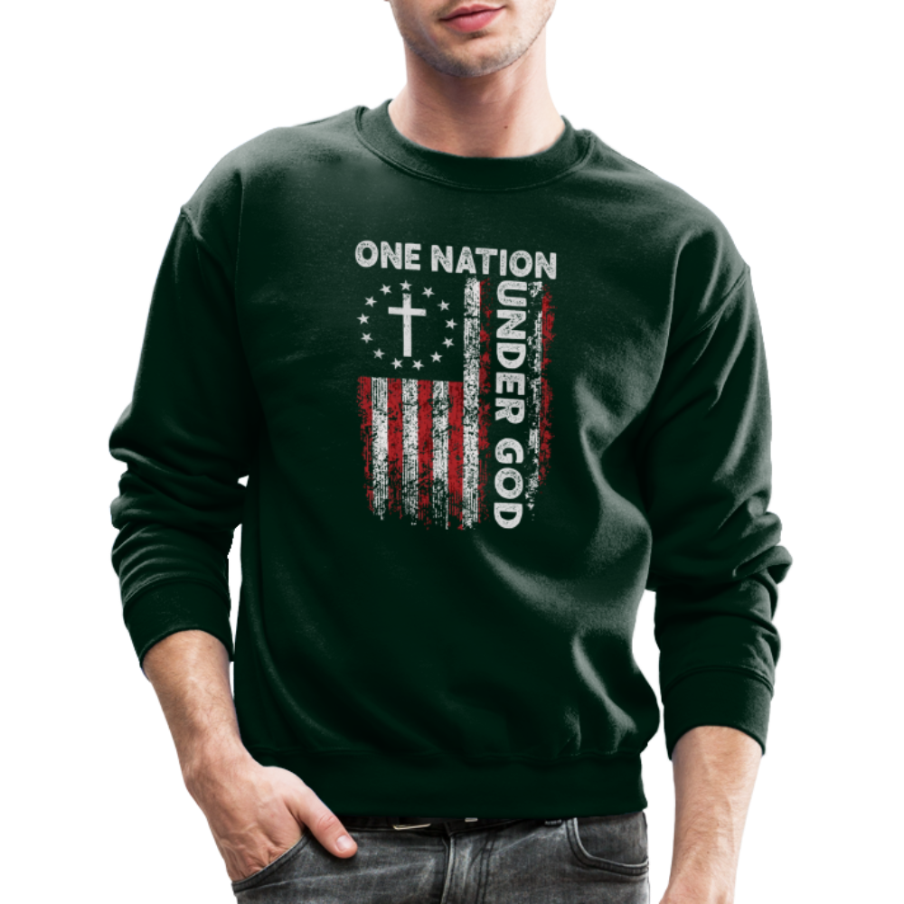 One Nation Under God Sweatshirt - forest green