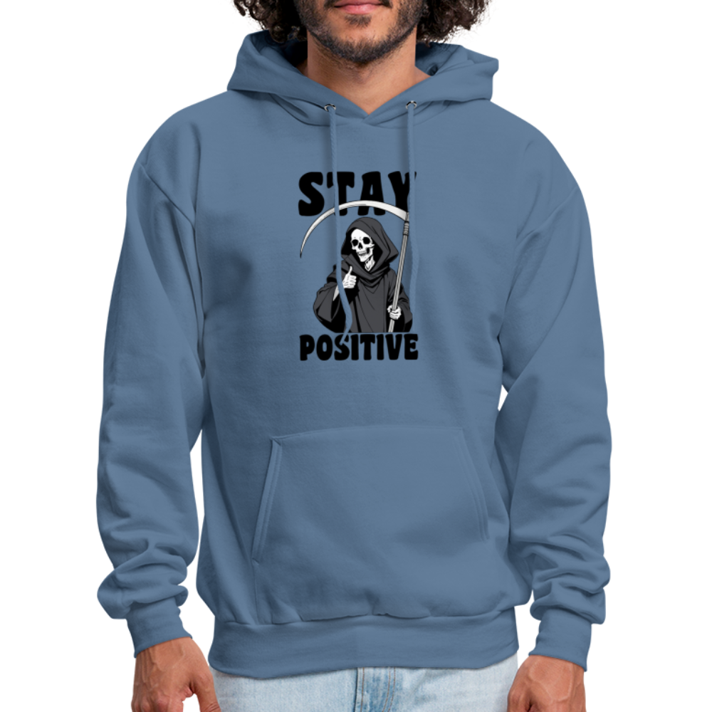 Stay Positive (Grim Reaper) Hoodie - denim blue