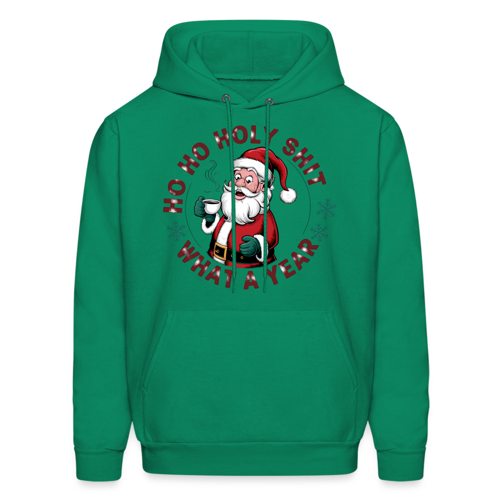 Ho Ho Holy Shit What A Year (Funny Christmas Santa) Hoodie - kelly green