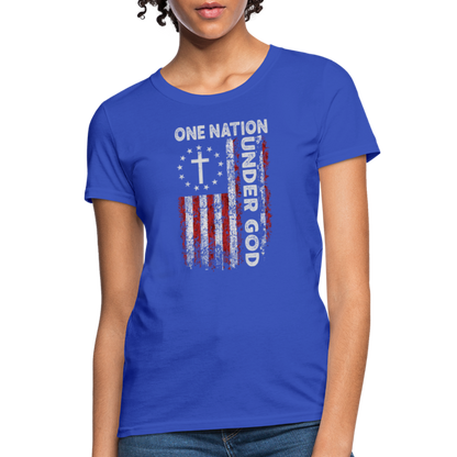 One Nation Under God Women's T-Shirt - royal blue