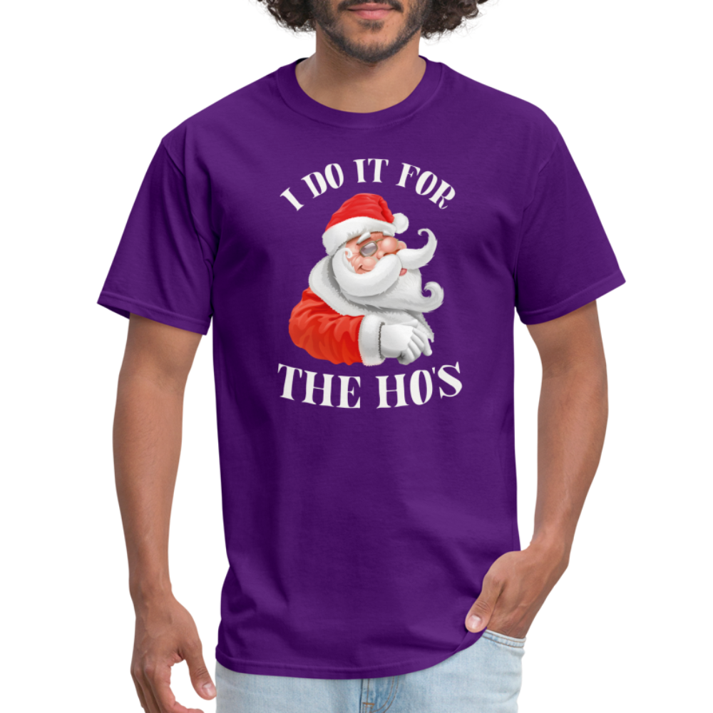 Christmas Santa - I Do It For The Ho's T-Shirt - purple