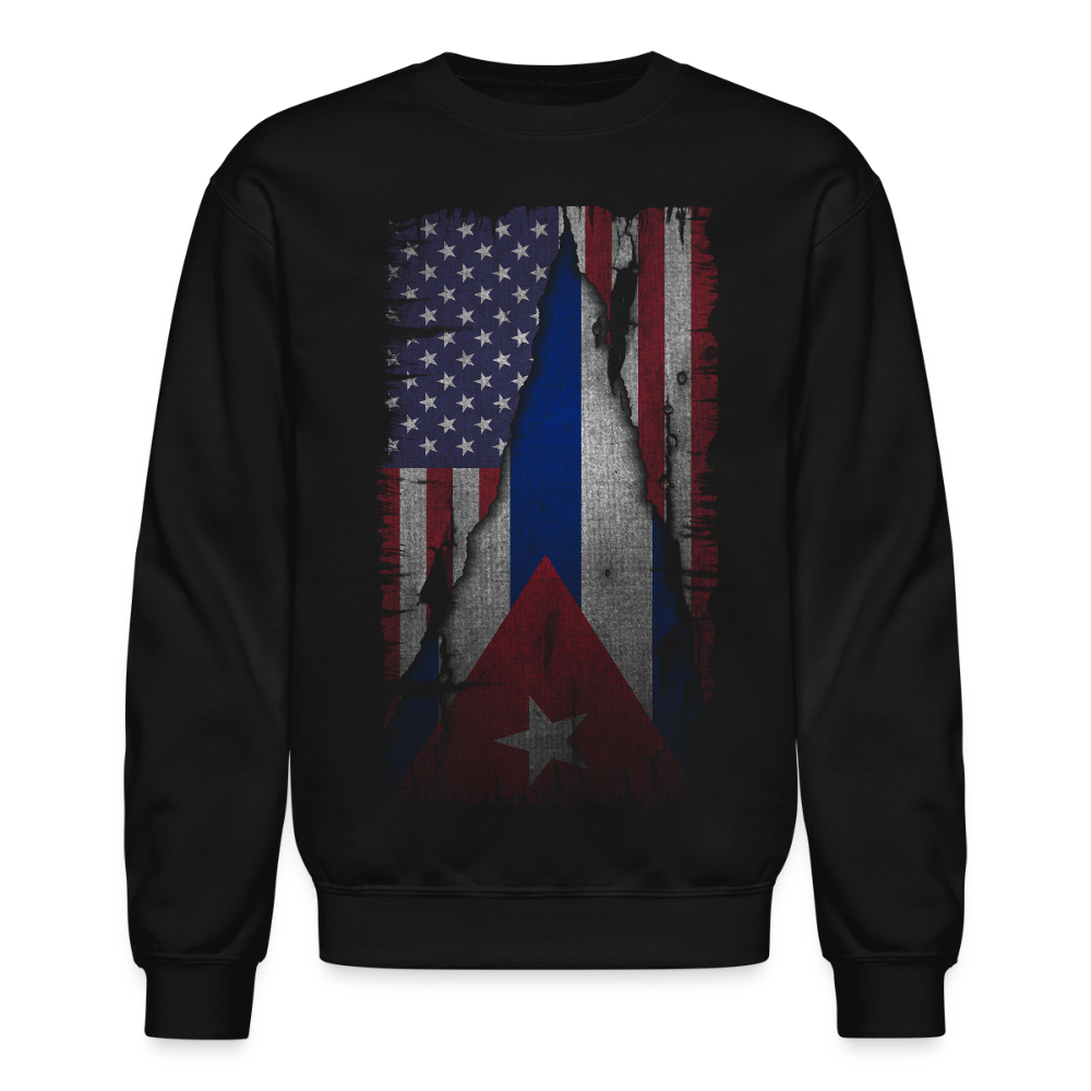 Cuba and USA Flag Sweatshirt – Cuban American Pride - black