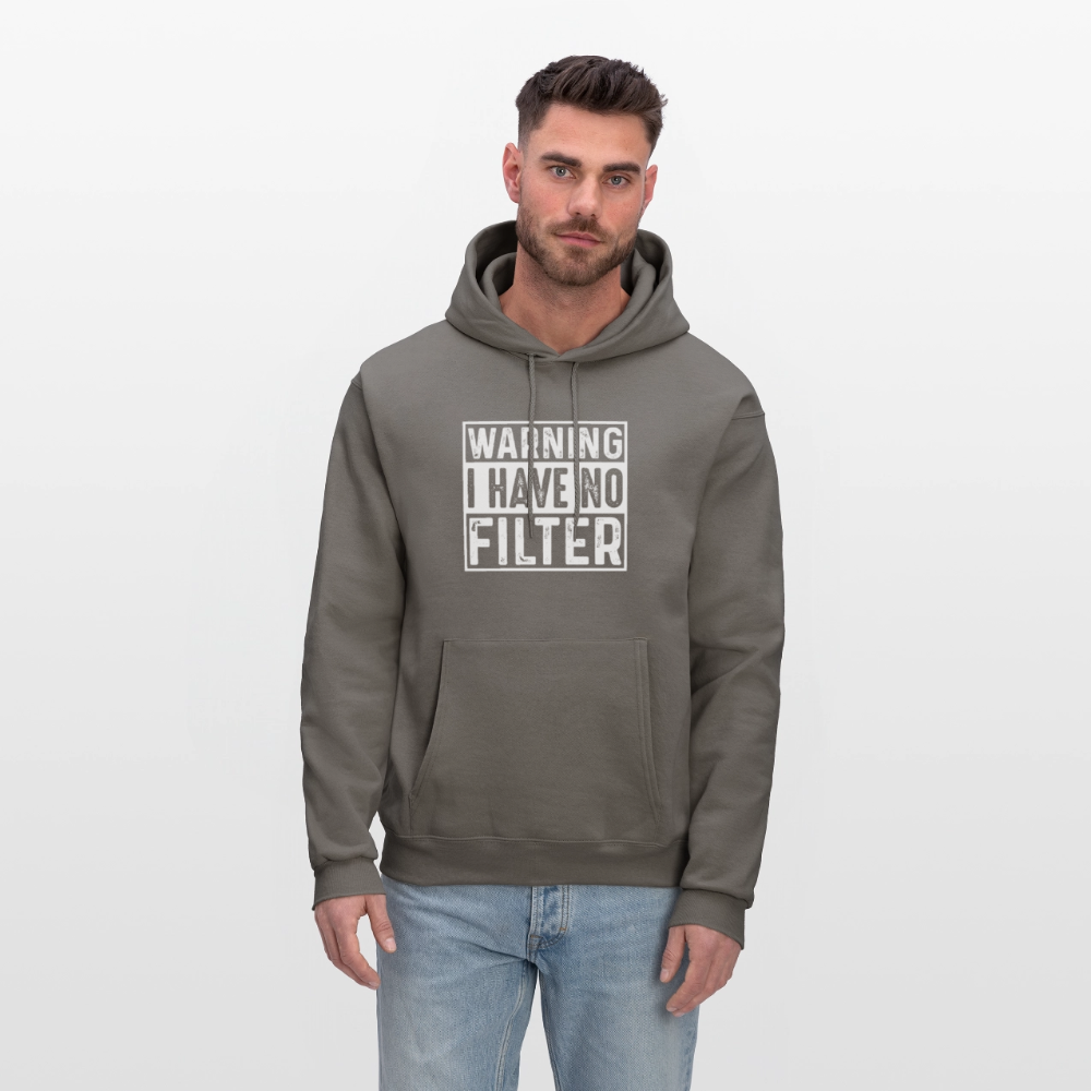 Warning I Have No Filter Hoodie - asphalt gray