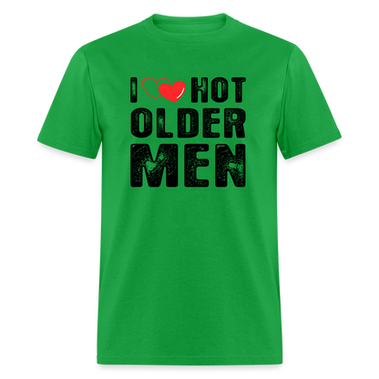 I Heart Hot Older Men (I Love Hot Older Men) T-Shirt - bright green