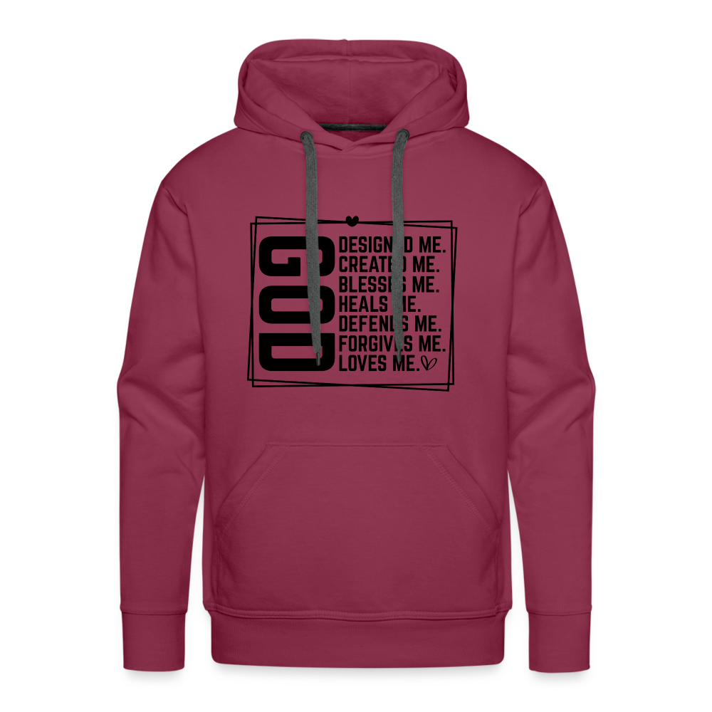 GOD Designed Me Men’s Premium Hoodie - burgundy