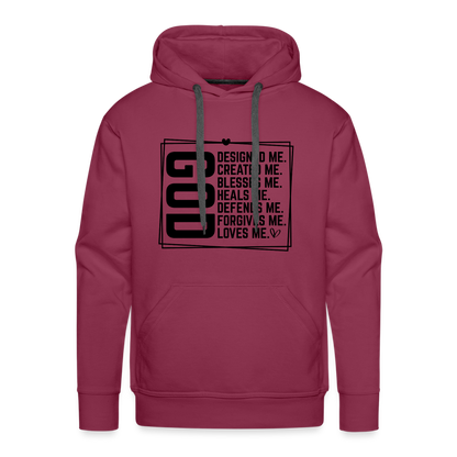 GOD Designed Me Men’s Premium Hoodie - burgundy