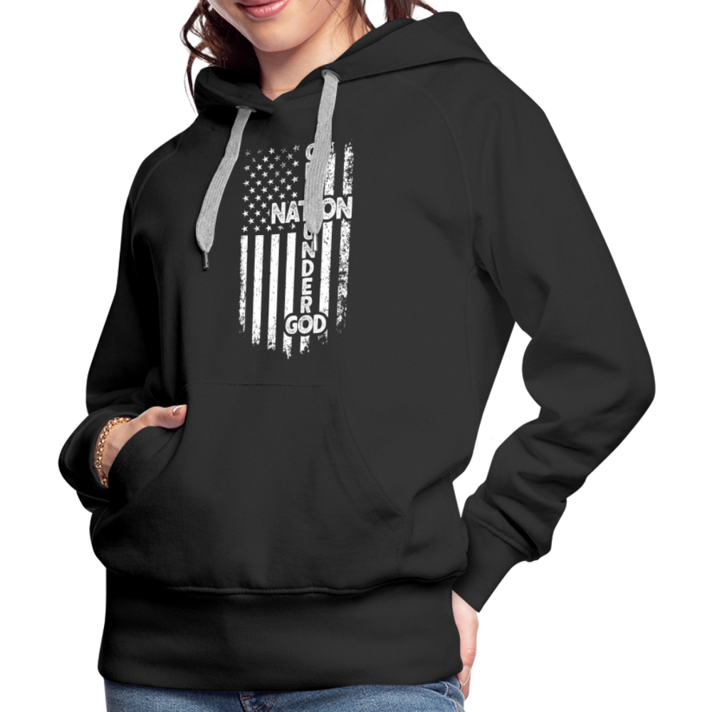 One Nation Under God Women’s Premium Hoodie - black