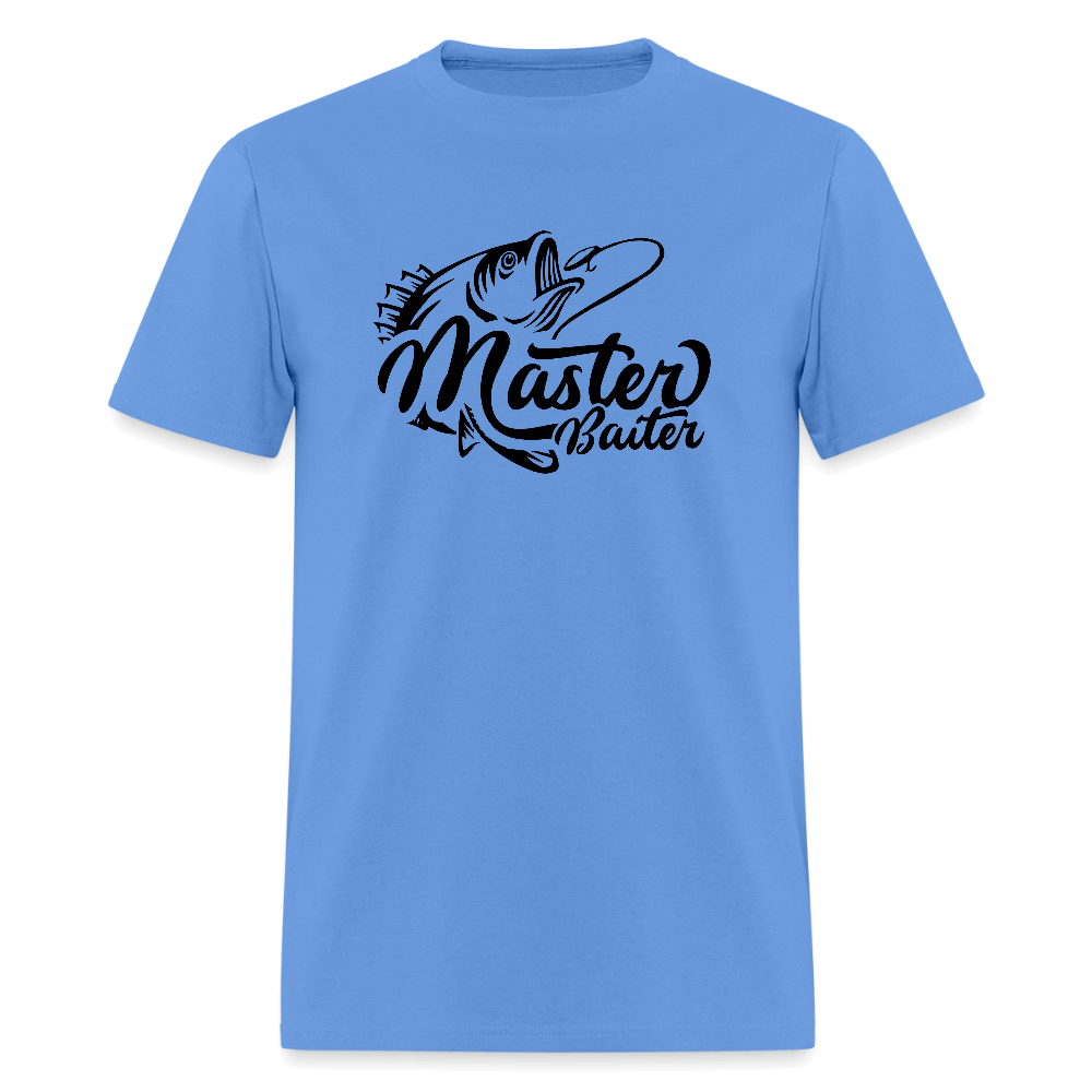 Master Baiter Funny Fishing T-Shirt with Hook & Fish - carolina blue