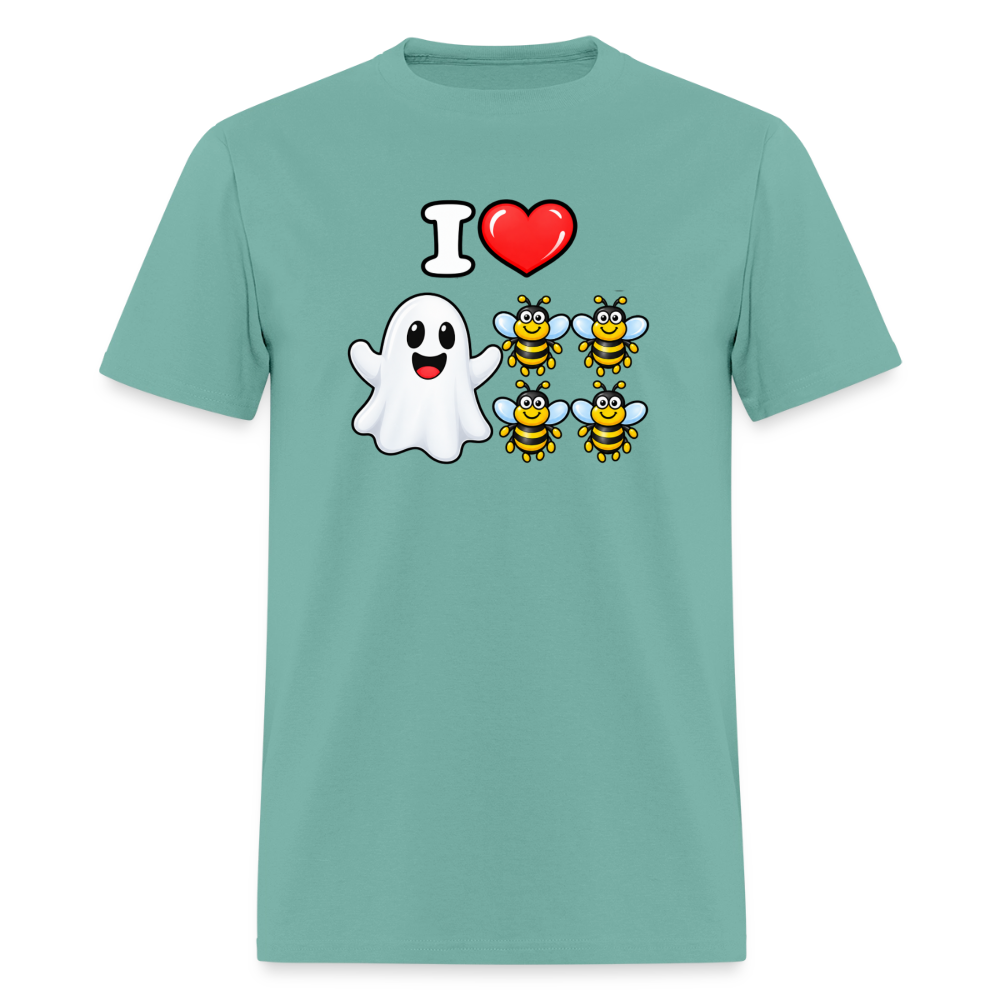 I Heart Boo Bees T-Shirt – Funny Halloween Adult Humor - aquatic