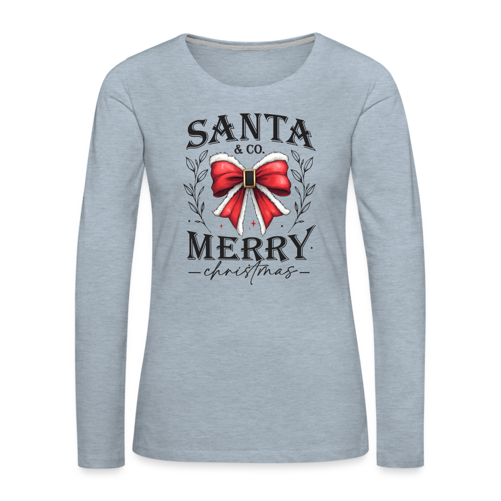 Merry Christmas Santa & Co Women's Premium Long Sleeve T-Shirt - heather ice blue