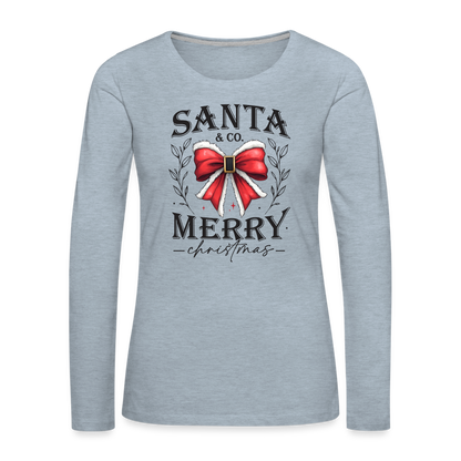 Merry Christmas Santa & Co Women's Premium Long Sleeve T-Shirt - heather ice blue