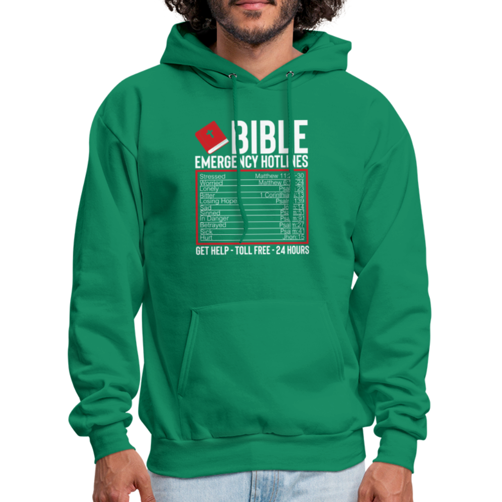 Bible Emergency Hotline (Scriptures) Hoodie - kelly green