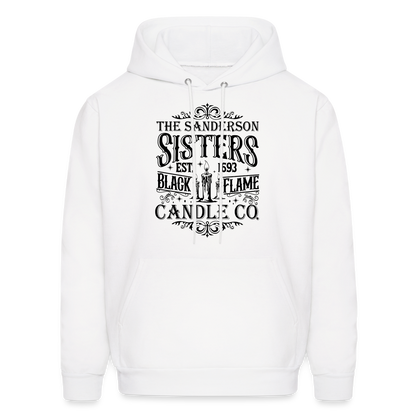 The Sanderson Sisters Black Flame Candle Co. Hoodie (Halloween) - white