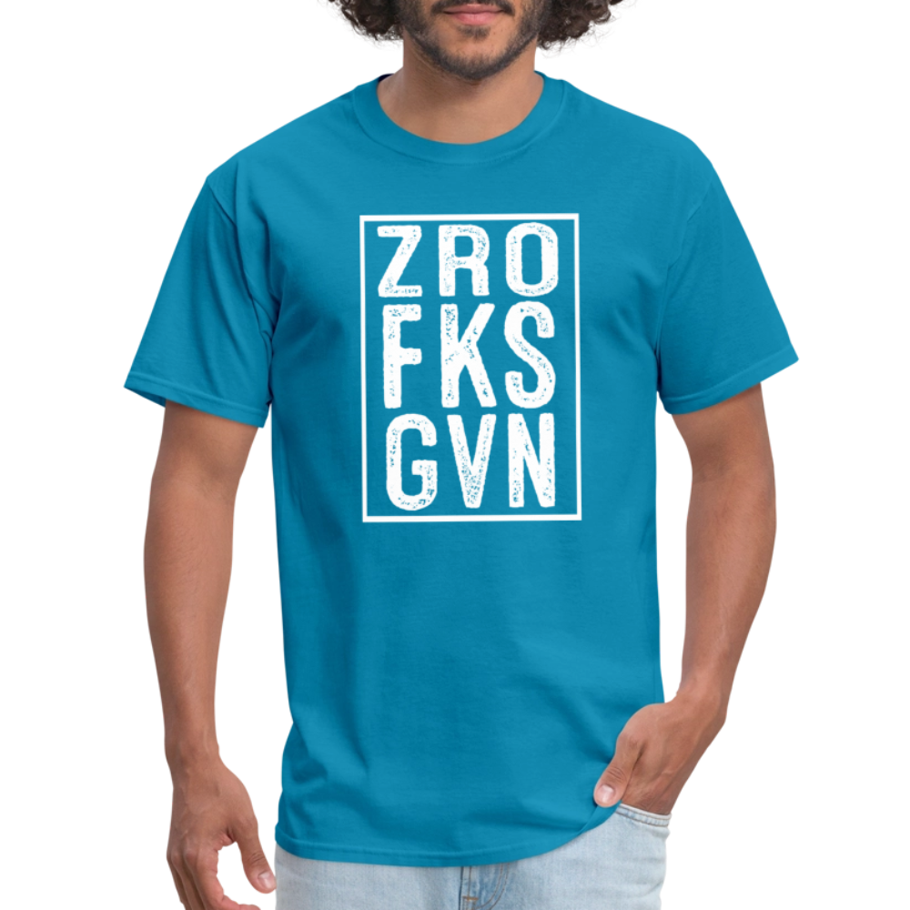 ZRO FKS GVN (Zero Fucks Given) T-Shirt - turquoise