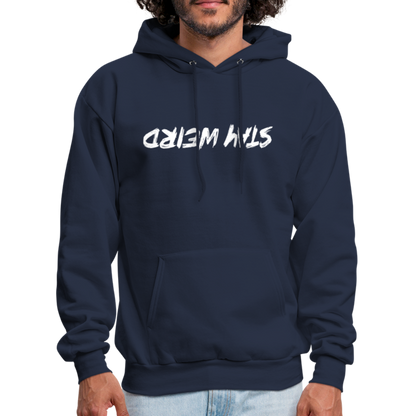 Stay Weird (Upside Down) Hoodie - navy