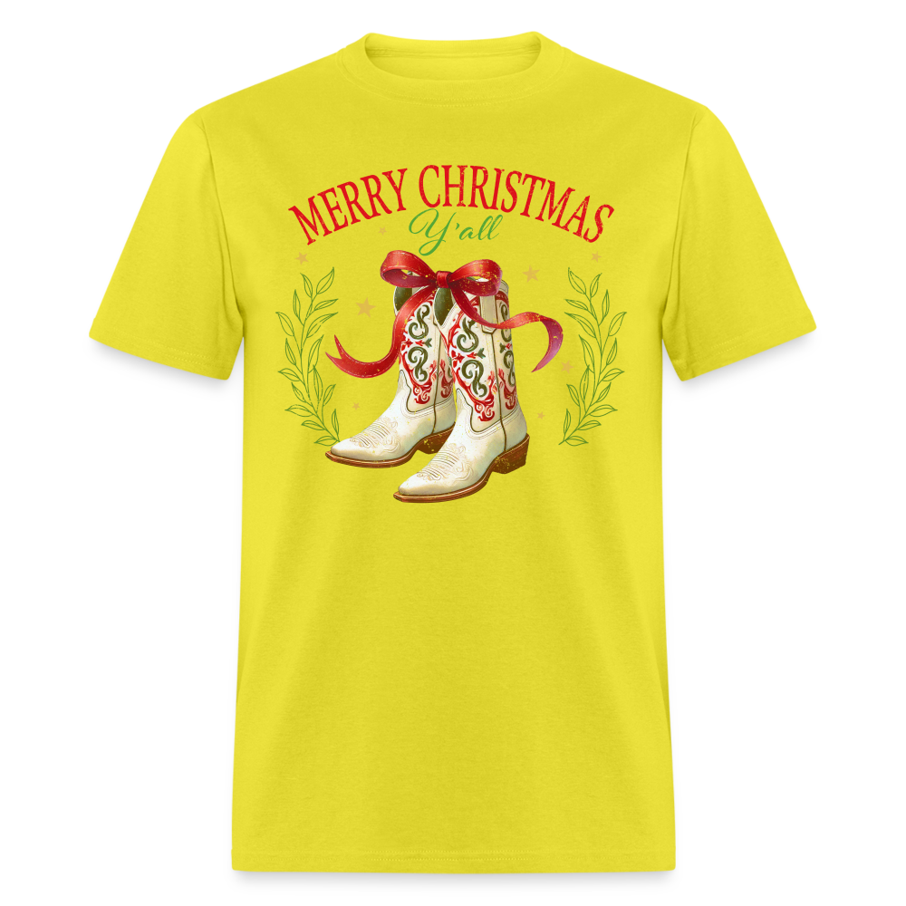 Merry Christmas Y'all T-Shirt - yellow