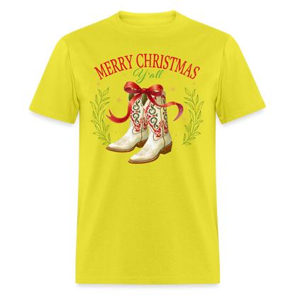 Merry Christmas Y'all T-Shirt - yellow