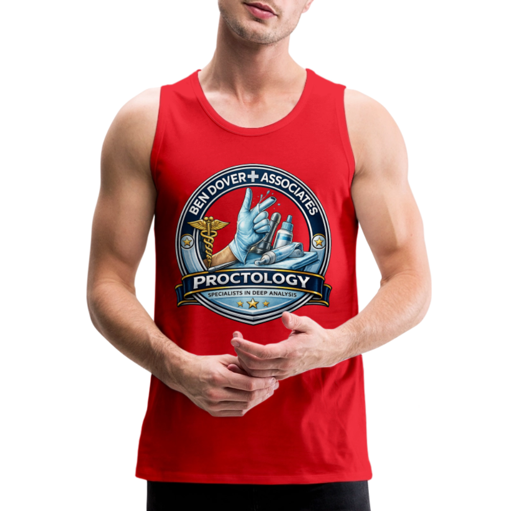 Ben Dover Proctology Funny Tank Top Color: Red