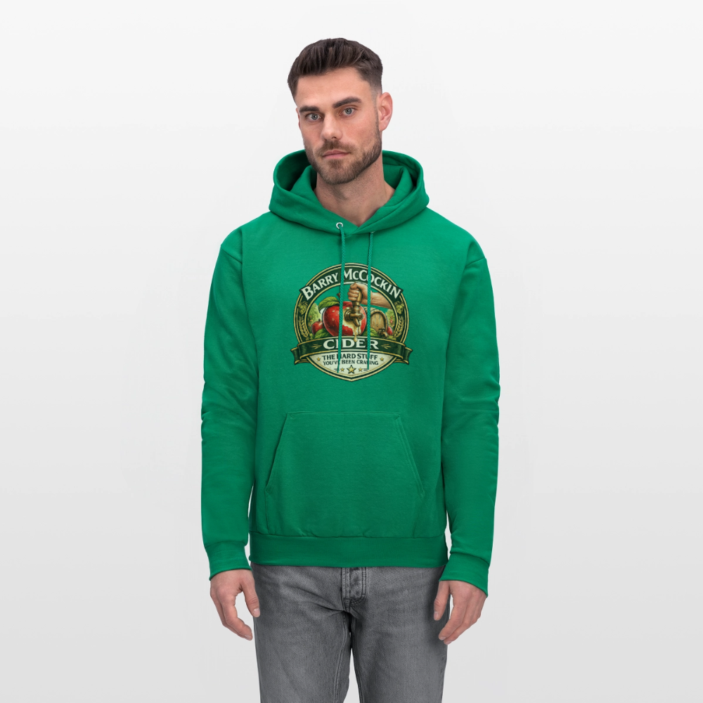 Barry McCockin Cider Funny Graphic Hoodie Color: Forest Green