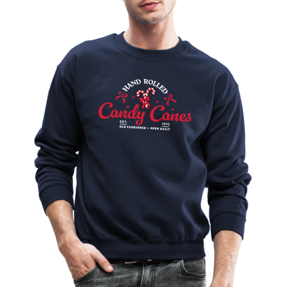 Hand Rolled Candy Canes Sweatshirt - navy