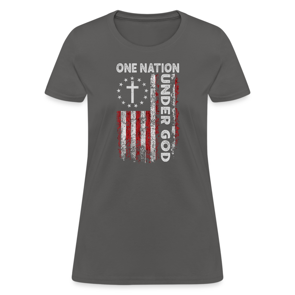 One Nation Under God Women's T-Shirt - charcoal