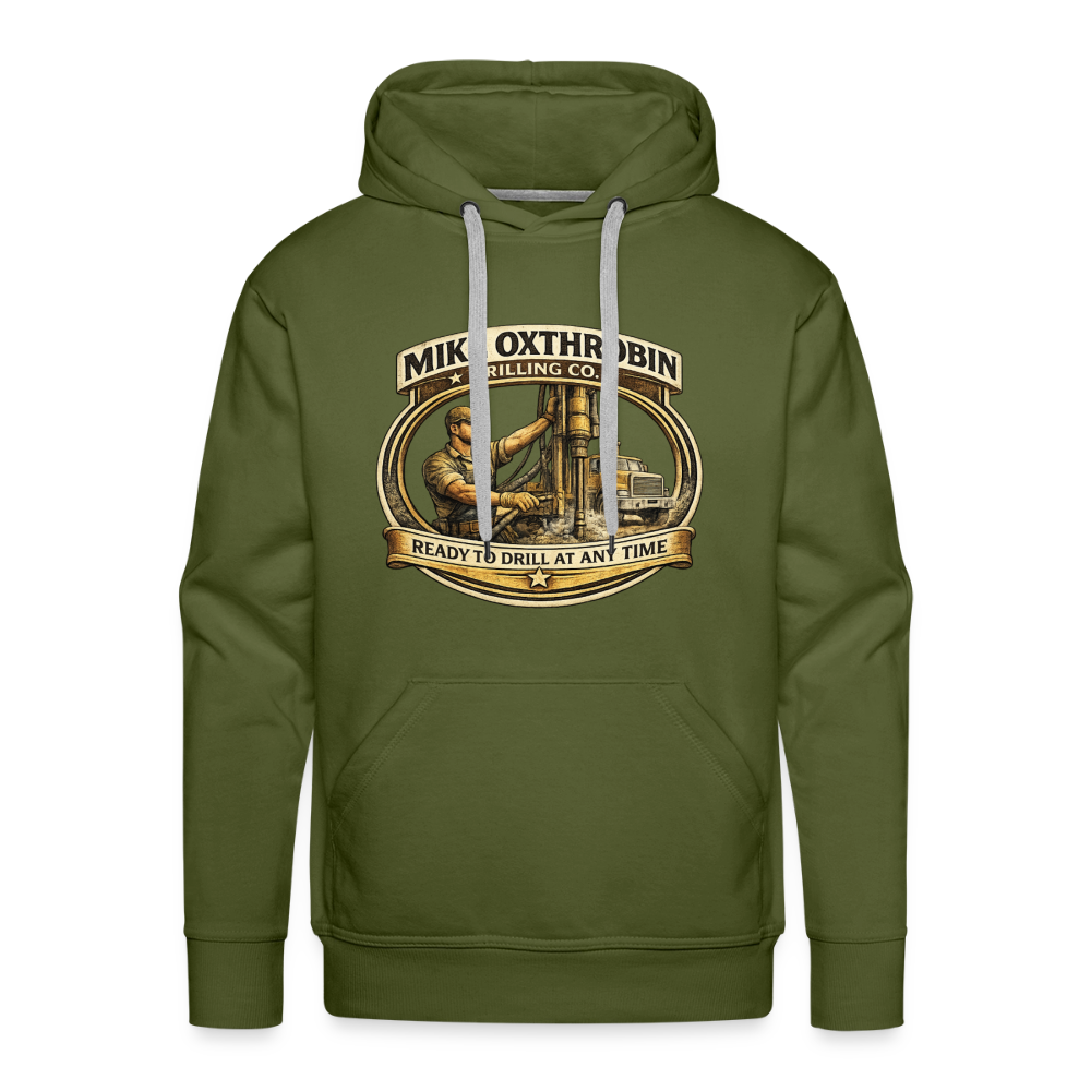 Mike Oxthrobin Drilling Co Hoodie Funny Adult Humor Gear Color: olive green