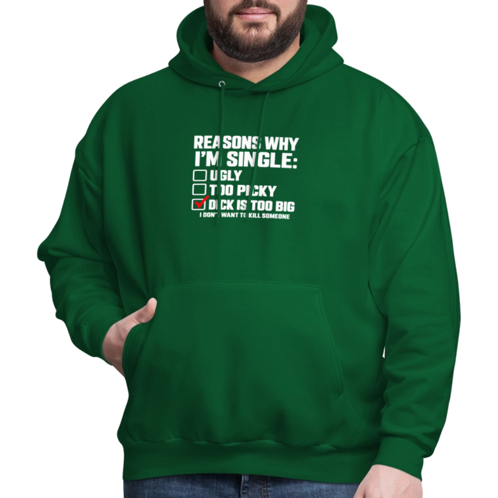 Reasons Why I'm Single Funny Adult Humor Hoodie – Dirty Joke Graphic Hoodie Color: Denim Blue